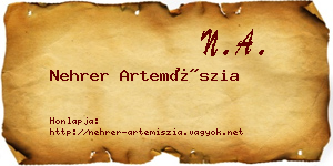 Nehrer Artemíszia névjegykártya